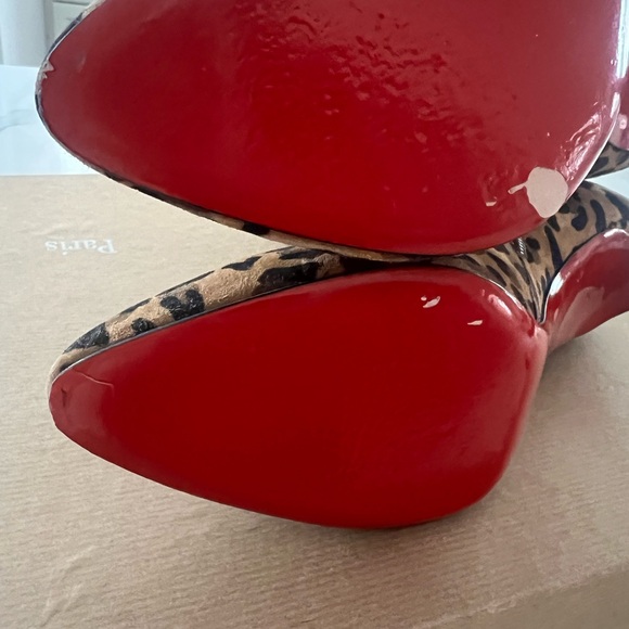 Christian Louboutin Leopard Booties Size 40.5 - Picture 2 of 2